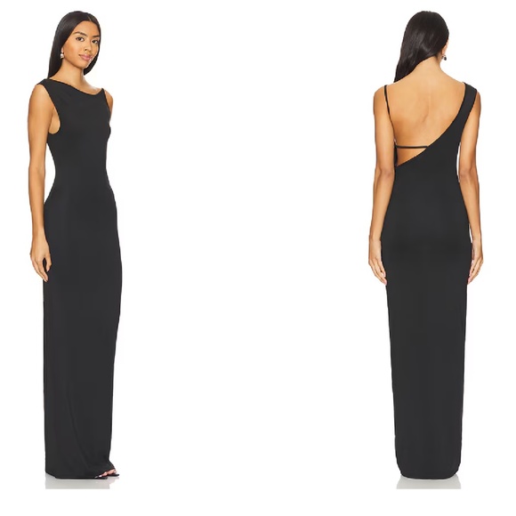 superdown Dresses & Skirts - Superdown Avya Black One Shoulder Maxi Dress